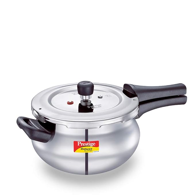Prestige Svachh, 20268, 4 L, Alpha Junior Handi, With Deep Lid For Spillage Control, Stainless Steel, Silver, Outer Lid