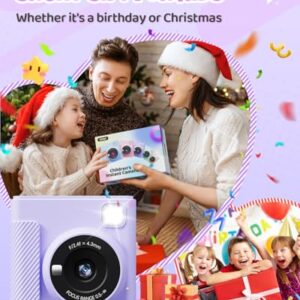 Instant Print Camera for Kids, Christmas Birthday Gifts for Girls and Boys, HD 1080P Digital Camera for Kids with Printing Paper and 32G Card, Toy
