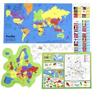 Mapology India and World Maps with Capitals - Learn Capitals and Country Flags - Educational Toy for Kids Above 5 Years, Multicolor