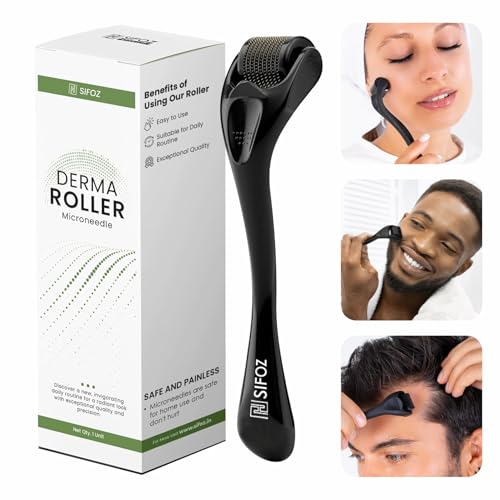 Derma Roller For Hair Growth 1 mm With 540 Titanium Needles Microneedle Roller For Face, Body, Scalp and Beard | For Women and Men | Reduces Acne Scars | Repairs Damaged Hair, Activates Hair Follicles | Safe & Effective To Use (1 mm)
