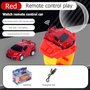 Remote Controlled Watch Car RC Toy, Mini Wrist Watch Remote Control Car Toy for Racing Racing of Boys/Girls 8-14 Years for Birthday, Christmas (Red Lamborgni)