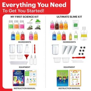 Junior Science Gift Set | 2-in-1 Set of My First Science Kit & Slime Kit for 4-6-8 Year Olds| Birthday Gift for Boys & Girls