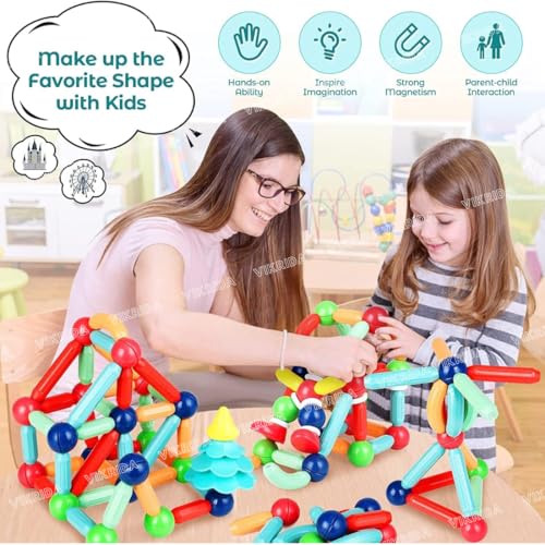 VikriDA Magnetic Building Blocks Toy, Educational Magnetic Building Sticks, Toddler Toys, Magnet Toy Set, Montessori Toys For Boys Girls, Early Educational Learning Gift - 36 Pcs, Multicolor