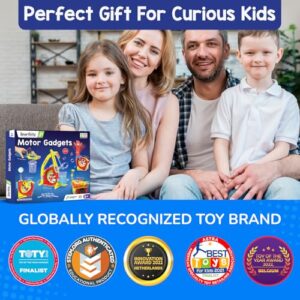 10-in-1 Motor-Powered Gadgets Kit for Kids Ages 6,7,8,9,10,11,12 Years Old | Build 10+ Cool Electronics Projects | Birthday Gifts for Smart Kids | DIY Science Toy for Boys & Girls 6-12