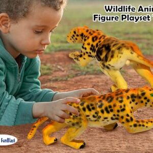 Realistic Cheetah Toy for Kids - Amazing Look squeezable Wildlife Animal Figure Playset Toy for Kid 3+Years Old, Birthday Gift for Kids/Boys/Girls
