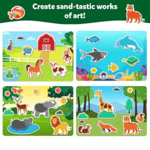Sand Art Activity - Mess-Controlled DIY Animal Craft Kit with 50+ Colorful Stickers, Creative Arts & Crafts for Kids, Fun Hands-On Activity, Gifts for Ages 4, 5, 6, 7, 8, 9, 10