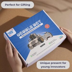 MakerVerse GobbleBot | DIY Electronic Robot Kit | Robot with Remote Control | Science Project for Age 8, 9, 10, 11, 12, 13, 14 (Wood) for Boys & Girls for Boys and Girls