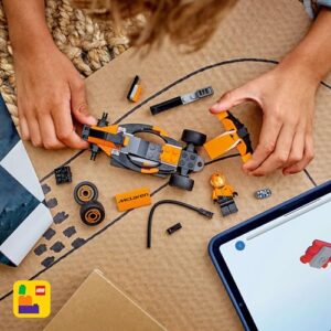 City F1 Driver with McLaren Race Car Mini Vehicle Toy Playset 60442 Building Blocks Toys for 6+ Gift for Boys and Girls