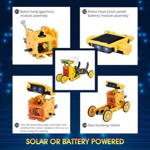 OMWay STEM 12-in-1 Solar Robot Toys, Science Kits for Kids Age 8,Building Experiment Engineering Robotics Kits,Christmas Birthday Gifts Toy for 9 10 11 12 13 14 Year Old Boys Girls