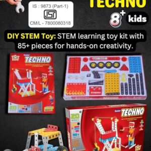 Senior Techno, Age 8+ | STEM Mechanical and Educational DIY Toy kit for Kids | Model Building Engineering Game for Kids | 20 Models | 85+ Metal and Plastic Puzzle Pieces | Multicolor