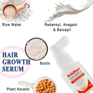 Hair Growth Serum Concentrate - 3% Redensyl, 4% Anagain, 2% Baicapil, Caffeine, Biotin, Plant Keratin & Rice Water - Hair Growth Serum for Men & Women (PACK OF 3)
