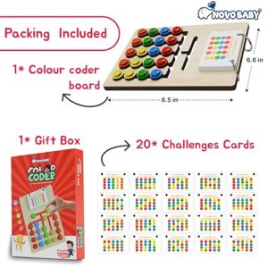 Novo Baby Kids Montessori Slide Puzzle | Color & Pattern Matching Learning Toys for Kids 3-8 Years | Preschool Educational Activity Toy for 3,4,5,6,7,8 | Toys for 6-Year-Old Boy (Modern)