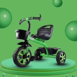 Maanit Kids Tricycle with Rear & Front Basket | Comfortable Cushioned Seat | Baby Trike for Boys & Girls Ages 2 to 4 Years | Sturdy & Safe Tricycle