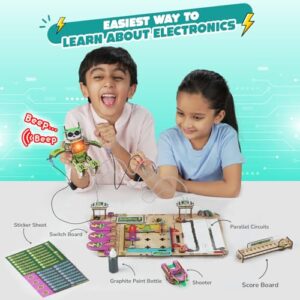 Electricity Kit for Kids 8-14 Years Old I 8+ Circuit Experiments & DIY Electric Robot with Light and Sound | Science Project Kit I Birthday Gift Boys & Girls 8-9-10-11-12-13-14 Years