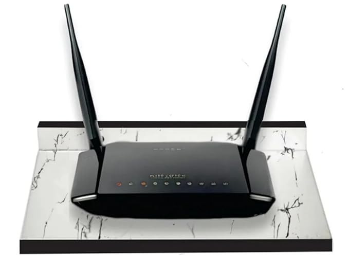 Dime Store Engineered Wood Setup Box Stand | Set Top Box Stand Wall Mount for Home Wall Shelf for Holding Speakers WiFi Router Game Console Remote Streaming Device (White)