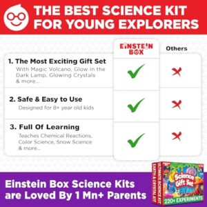 Einstein Box Science Gift Set for Boys & Girls Aged 8-10-12-14 Years | Birthday Gifts Ideas for Kids | STEM Learning Toys for 8,9,10,11,12,13,14-Year-Olds | 2-in-1 Educational Toys Set |