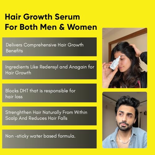 Hair Growth Serum For Promoting Hair Growth & Controlling Hair Fall With 3% Redensyl, 5% Capixyl, 4% Anagain, 3% Procapil & 3% Baicapil, Rosemary & Biotin, For Both Men & Women, 90ML
