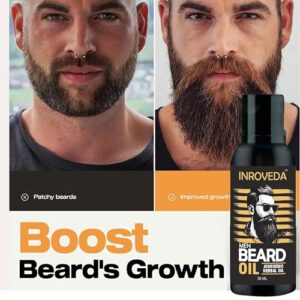 Men Beard Oil 50ml | Ayurvedic Herbal Oil for beard growth, longer, best for curly, smooth, patchy, grey hair to black & fast growth for Men 50ml