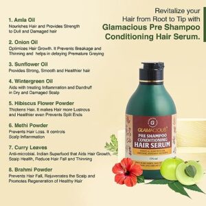 Pre Shampoo Conditioning Hair Serum(170ml) | Nourishment & Protection | Boosts Hair Growth | Adds Shine & Strength | Reduce Hair Fall, Breakage & Frizz | For Men & Women
