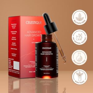 Celestique Anti-Hair Fall Serum | Redensyl + Anagain + Biotin + Caffeine | Hair Growth & Follicle Strengthening Serum for Men & Women | Reduces Hair Fall | 30ml