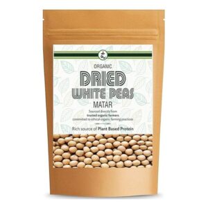 Rootz Organics White Matar | White Peas, Organic Peas, 100GM Premium White Peas – Protein-Rich, Fiber-Packed & Perfect for Wholesome Meals