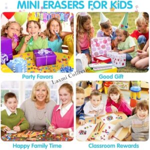 Laxmi Collection 100 PCS Erasers for Kids in Bulk Assorted Birthday Return Gifts Pinata Filler-Multicolor (Pack of 100)