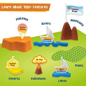 Mapology Physical Features of World Map | 3D Puzzle & Construction Toy | Birthday Gift for Girls & Boys Ages 5,6,7,8,9,10,11,12 | DIY Science Kit for Kids