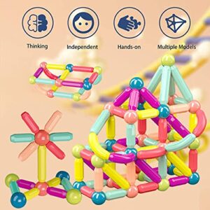 PERKSCORNER? 64 PCS Magnetic Toys Little Boys Age 3 4 5 6 7 8 10 12 14 Year | Safe and Durable |Creative Brain Development Toys with Magnet Balls (64 PCS)