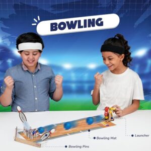 Multi Sports Kit for Kids 6-12 Year I Basketball, Football & Bowling | Birthday Gifts for Boys & Girls | DIY Science Toy for Kids 6,7,8,9,10,11,12,13,14 YearsI STEM Wooden Construction Game