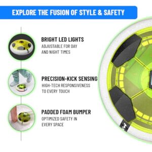 C-Type USB Rechargeable Battery Powered Hover Football Indoor Floating Hoverball Soccer | Air Football Smart | Made in India Fun Toy Best Gift for Kids Boys & Girls 2-10 Years (Glow-Yellow)