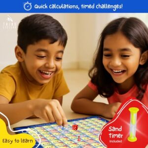 Math Board Game - Math Quest, Master Addition, Subtraction, Multiplication, Division | Fun Learning Educational Toys & Games for Kids, Birthday Gift for Boys Girls Ages 6,7,8,9,10 to 14