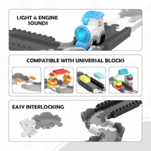 Track Town Train Set Learning and Engaging Toy for 2-8yr Old Kids | Colorful Expandable Build Yourself | USB Type-C Rechargeable | Indian Train Station Announcements | Gift for Boys & Girls (33pcs)