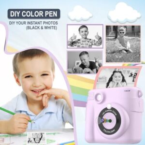 FUNKAM Instant Children's Photo Camera, 2.4" HD 1080P - with 32GB SD Card, 5 Markers, Stickers, 5 Rolls of Paper, Pendant. Camera Boys and Girls from 3 to 14 years old. -Birthday Gifts-