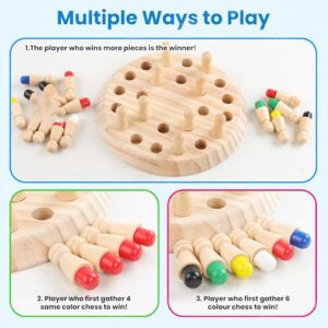 Board Games for Kids | Memory Game for Kids | Indoor Games | Memory Chess Game | Memory Match Stick Chess Games | Board Games for Adults Family | Wooden Chess Board Game for 10+ Years
