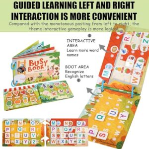 Montessori Busy Book | Preschool Busy Book for Toddlers Kids / Children 16 Activities | Quiet Book Alphabets, Numbers, Shapes Learning | Montessori Toys for Kids Age 2 - 5 Years