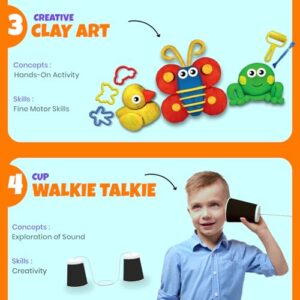 Exhale Art & Craft Activity Kit for Kids Ages 4+ | 7-in-1 DIY Creative Kit with Painting, Clay, Greeting Cards, Stamp Games & More | 20+ Fun Projects | Educational Birthday Gift for Boys & Girls