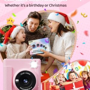Instant Print Camera for Kids, Christmas Birthday Gifts for Girls and Boys, HD 1080P Digital Camera for Kids with Printing Paper and 32G Card, Toy