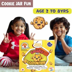 Count My Cookies ? Educational Mind & Brain Game for Kids 2-8 Years, Counting Memory Puzzle, Wooden Toy for Early Math Skills