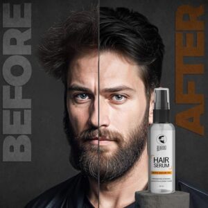 Beardo Hair Serum 50ml for Instant Shine & Anti-frizz with Argan Oil, Made for Men's Hair, Super Light-weight | Provides shine, smoothness and damage protection | Luxurious Shine, Frizz-Free Hair Serum for Men