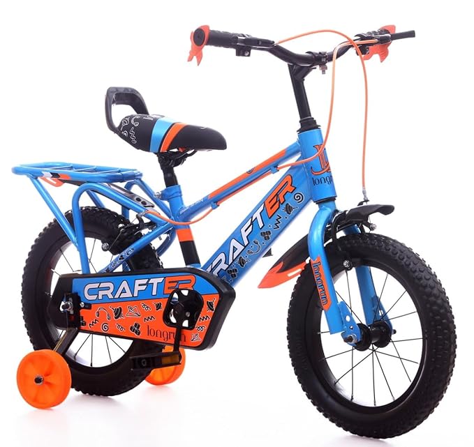 longrun Crafter 14 Inch Cycle for Kids | Children Bicycle for 2-5 Years | Kids Cycle for 2-5 Years boy and Girls with Training Wheels |14T Kid Bike for 2 to 5 Years | Easy 4-Step Setup | 95% Fitted
