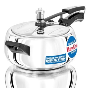 Hawkins 3.5 Litre Contura Pressure Cooker, Stainless Steel Inner Lid Cooker, Induction Cooker, Silver (SSC35)