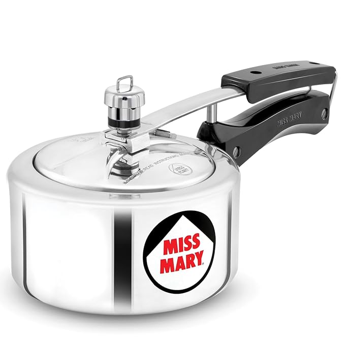 Hawkins 1.5 Litre Miss Mary Pressure Cooker, Small Inner Lid Baby Cooker, Silver (MM15)