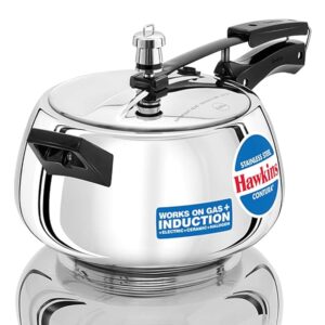 Hawkins 5 Litre Contura Pressure Cooker, Stainless Steel Inner Lid Cooker, Induction Cooker, Silver (SSC50)