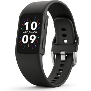 FITVII Fitness Tracker, Slim AMOLED Fitness Watch 2025 with 24/7 Heart Rate, Blood Pressure, Blood Oxygen, Stress Monitor, Step Calorie Counter, IP68 Waterproof Smart Watch for Women Men