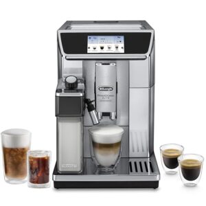 DeLonghi ECAM650.85 - PrimaDonna Elite|Bean to Cup-Fully Automatic Coffee Machine|50+ Hot and cold One-Touch Beverage options with Hot Chocolate|19 Bar Pressure| 1450W| Premium Stainless Steel body