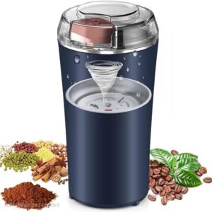 4-Blade Electric Coffee & Spice Grinder – Stainless Steel Portable Mixer for Masala, Herbs, Dry Spices & Nuts – 200W Push Button Control, Compact & Durable for Home Kitchen (Grinder A1)