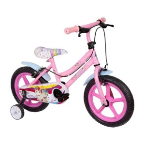 Norman Jr, Bike for Boys and Girls, Kids' Bicycle 14Inch with Training Wheels for Ages 3-7 Years Old, Toddler Bike with 95% Assembled (Blush Pink)