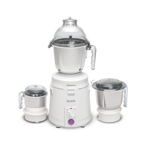 Sujata Dynamix Mixer Grinder|900 Watts Double Ball Bearing Motor|22000 RPM|Non-Stop 90 Mins Running|3 Food Grade Steel Jars including 1500ml Multipurpose, 1000ml Grinder, 500ml Chutney Jar| (White)