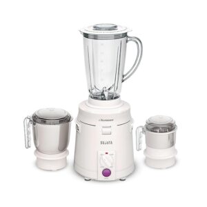Sujata Supermix Mixer Grinder|900 Watts Double Ball Bearing Motor|22000 RPM|Non-Stop 90 Mins Running|3 Jars including 1750ml Blender, 1000ml Grinder, 500ml Chutney Jar| (White)