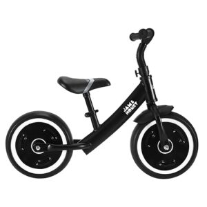 Amazon Brand - Jam & Honey Kids Lightweight Pedal Free Balance Cycle | Safe, Durable, and Made in India | Suitable for Girls and Boys 2-4 Years | BIS Certified (Black) | 12 Inch